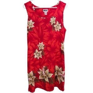 Vintage Hawaiian Print Sequin Embellished Mini Dress